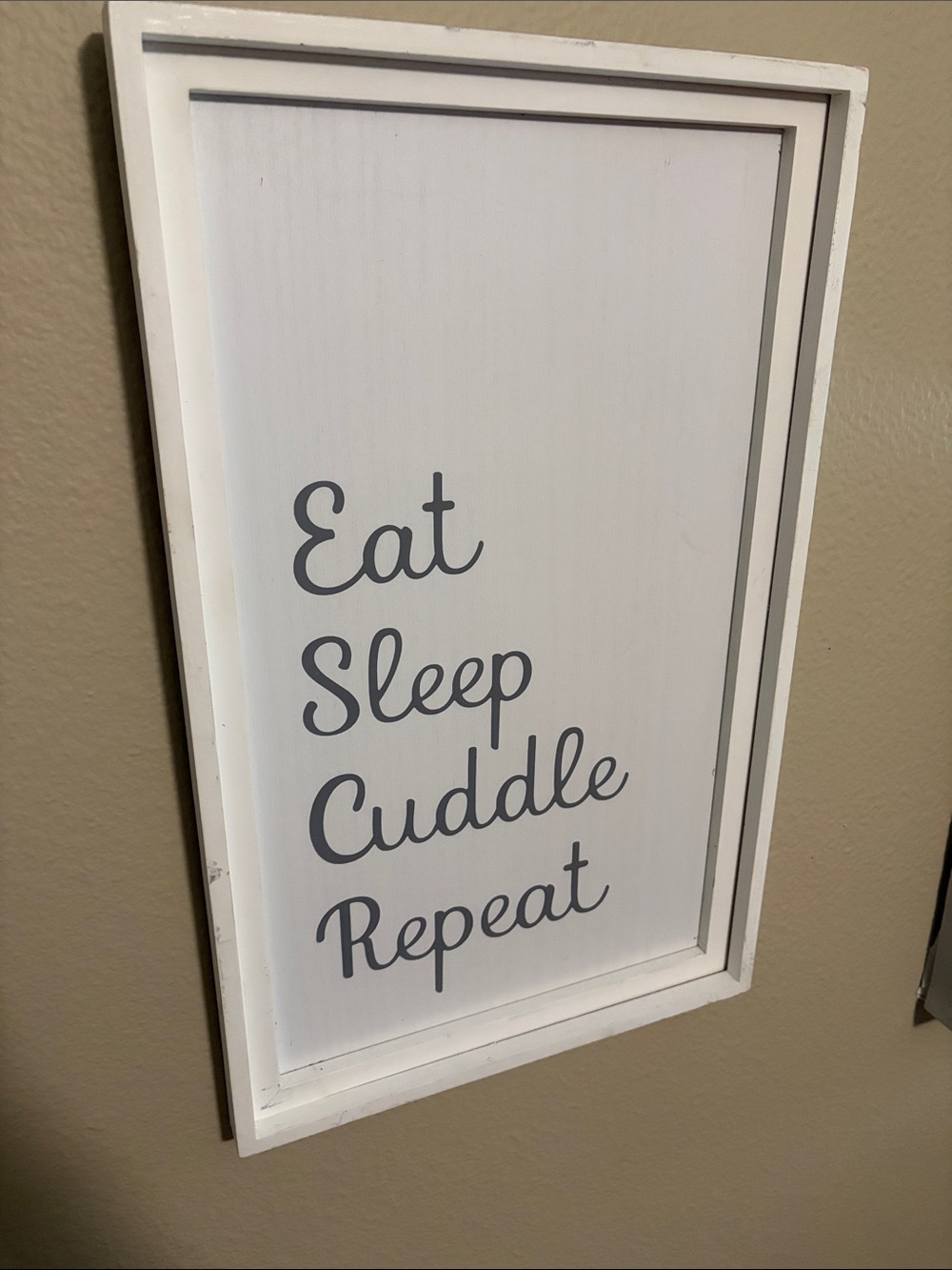 Hobby Lobby White Wall Sign with Gray Script